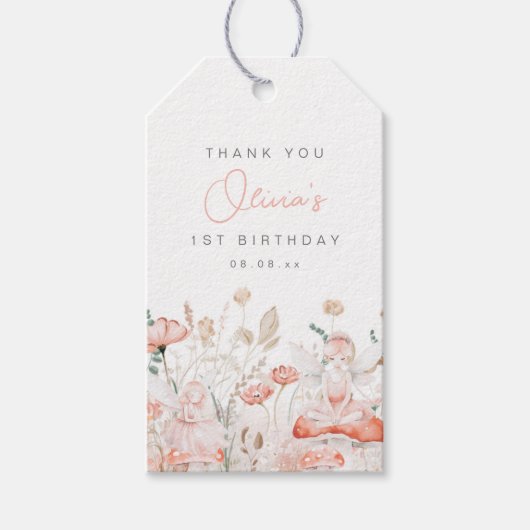 妖精とワイルドフラワーズ誕生日 ギフトタグ (正面)