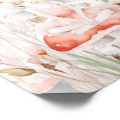 妖精とワイルドフラワーベイビーシャワー歓迎サイン ポスター (角)