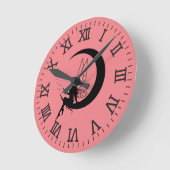 妖精と三日月の壁時計 ラウンド壁時計 (傾斜)