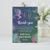 妖精と友人バタフライグリッターベビーシャワー サンキューカード (スタンド正面)