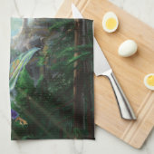 妖精と城のファンタジーアート キッチンタオル (四つ折り)