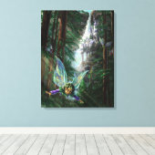 妖精と城のファンタジーアート キャンバスプリント (インサイチュ (ウッドフロア))