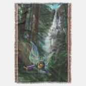 妖精と城のファンタジーアート スローブランケット (正面縦)