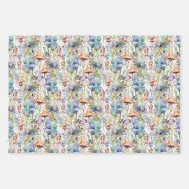 妖精と妖精の家のギフト ラッピングペーパーシート