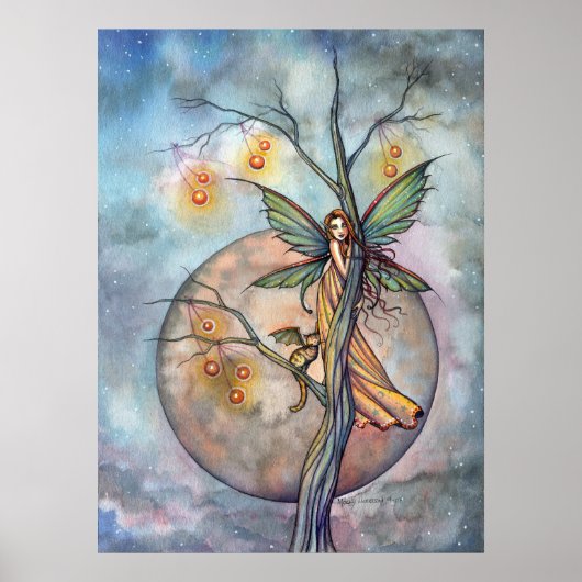 妖精と妖精の猫のポスタープリントby Molly Harrison ポスター (正面)