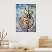 妖精と妖精の猫のポスタープリントby Molly Harrison ポスター (キッチン)