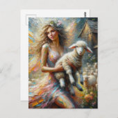 妖精と子羊 ポストカード (正面/裏面)