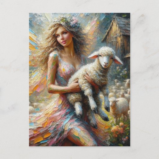 妖精と子羊 ポストカード (正面)