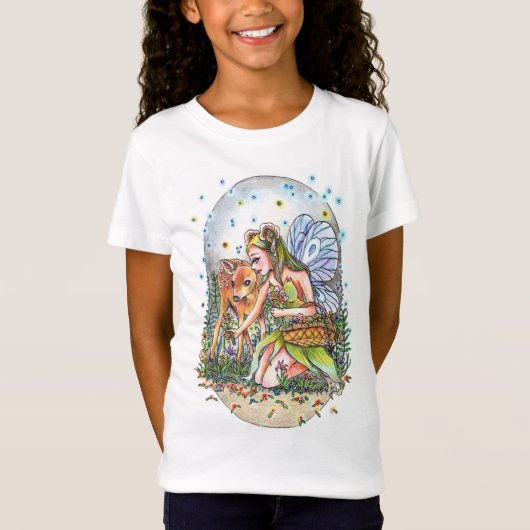 妖精と子鹿 Tシャツ (正面)