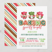 妖精と小人の誘いでクリスマスの精神を輝かせて - WH 招待状 (正面/裏面)