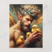 妖精と彼のバフ・チックス ポストカード (正面)