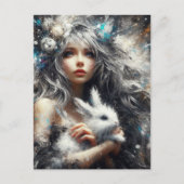 妖精と彼女のウサギ ポストカード (正面)