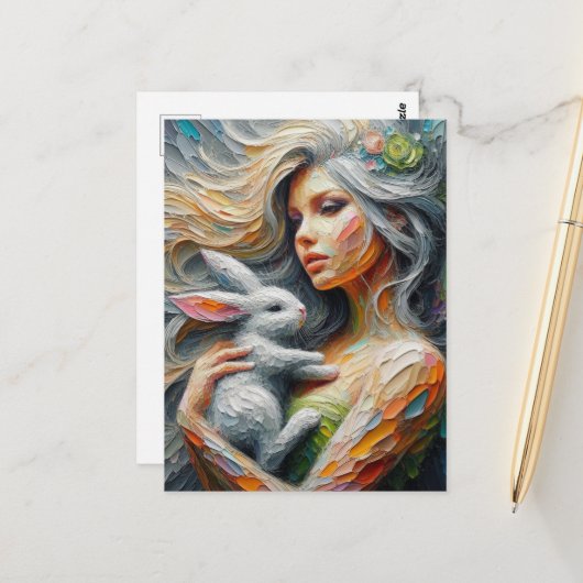 妖精と彼女のバニー ポストカード (正面/裏面インサイチュ)