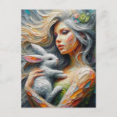 妖精と彼女のバニー ポストカード (正面)