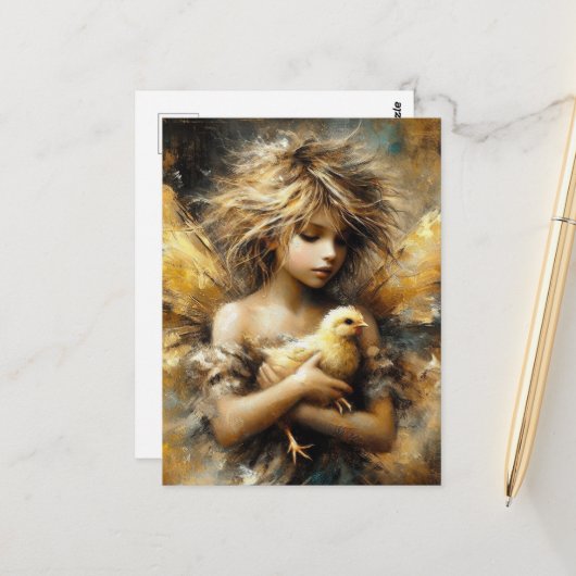 妖精と彼女のバフ・シック ポストカード (正面/裏面インサイチュ)