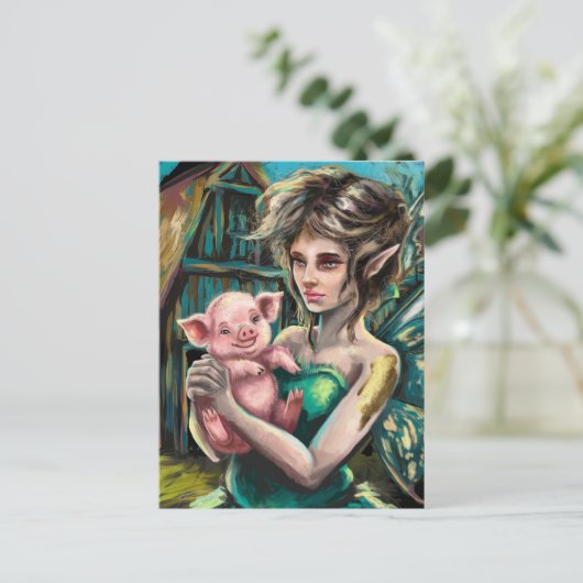 妖精と彼女の子豚の農場 ポストカード (スタンド正面)