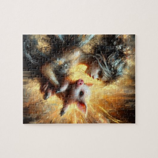 妖精と彼女の子豚 ジグソーパズル (横)