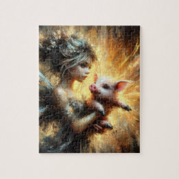 妖精と彼女の子豚 ジグソーパズル