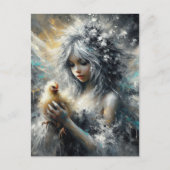 妖精と彼女の小さなバフ・シック ポストカード (正面)