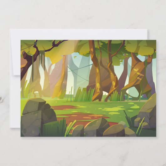 妖精と恐竜の関節パーティの招待状 招待状 (裏面)