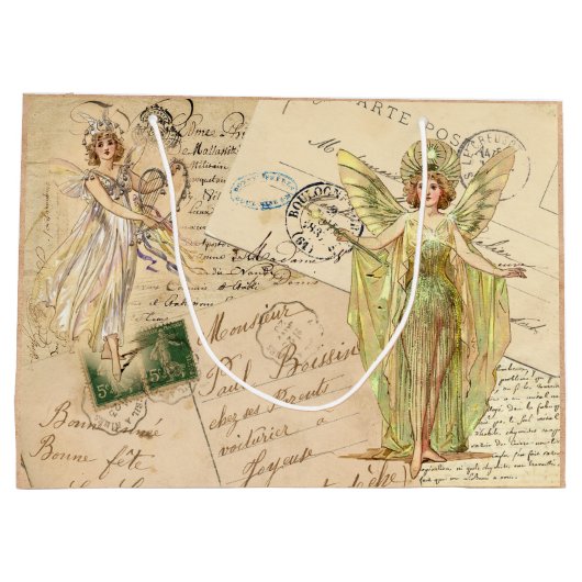 妖精と手書き抱き枕 ラージペーパーバッグ (裏面)