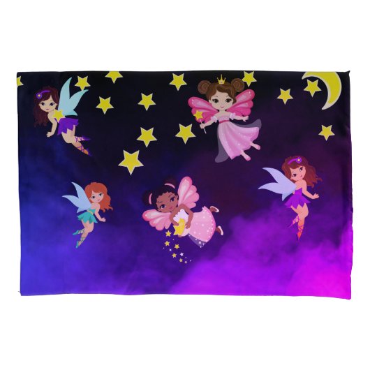 妖精と星 枕カバー (正面)