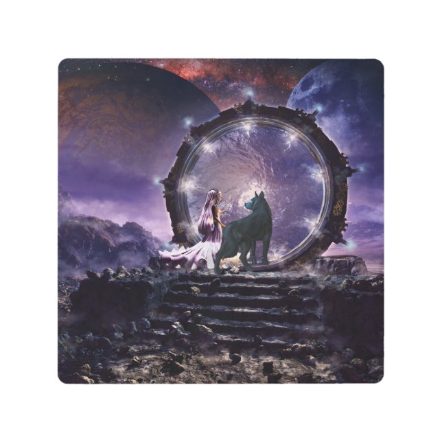 妖精と暗い狼 メタルプリント (正面)