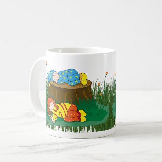 妖精と森の中で眠る子供たち コーヒーマグカップ (正面左)