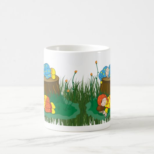 妖精と森の中で眠る子供たち コーヒーマグカップ (中央)