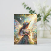 妖精と猫のタペストリー ポストカード (スタンド正面)