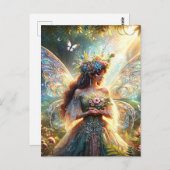 妖精と猫のタペストリー ポストカード (正面/裏面)