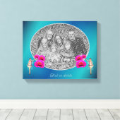 妖精と花あなたパーソナライズされた自身の写真を追加 キャンバスプリント (インサイチュ (ウッドフロア))