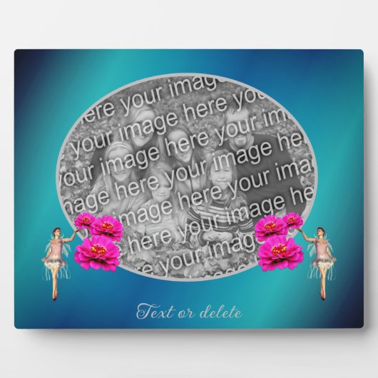 妖精と花あなたパーソナライズされた自身の写真を追加 フォトプラーク (正面)