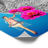 妖精と花のフレーム独自の写真を作成 ポスター (角)