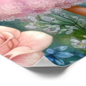 妖精と花の妖精の土地パステル水色 ポスター (角)