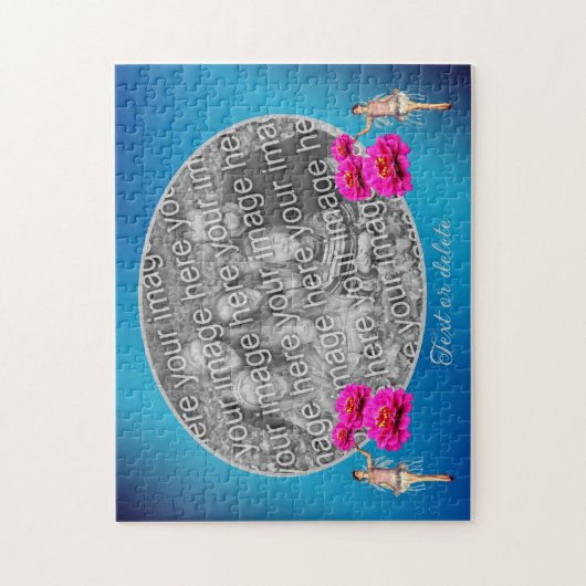 妖精と花パーソナライズされたあなたの写真を追加 ジグソーパズル (縦)