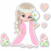 妖精と花 シール (正面)