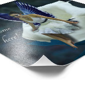 妖精と花"妖精はここで歓迎"プリント フォトプリント (角)