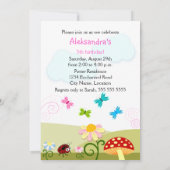 妖精と蝶の誕生日パーティー 招待状 (裏面)