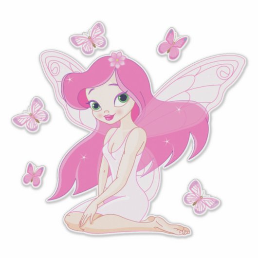 妖精と蝶 シール (正面)