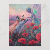 妖精と赤いキツネ ポストカード (正面)