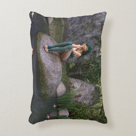 妖精と魅惑の池のアクセント枕 アクセントクッション (正面(垂直))