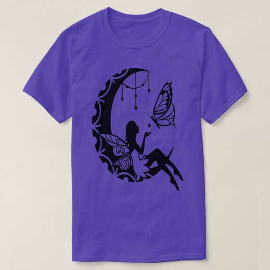 妖精と魔法のムーンバタフライ Tシャツ (デザイン正面)