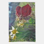 妖精と黄色の花 キッチンタオル (縦)