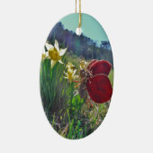 妖精と黄色の花 セラミックオーナメント (右)