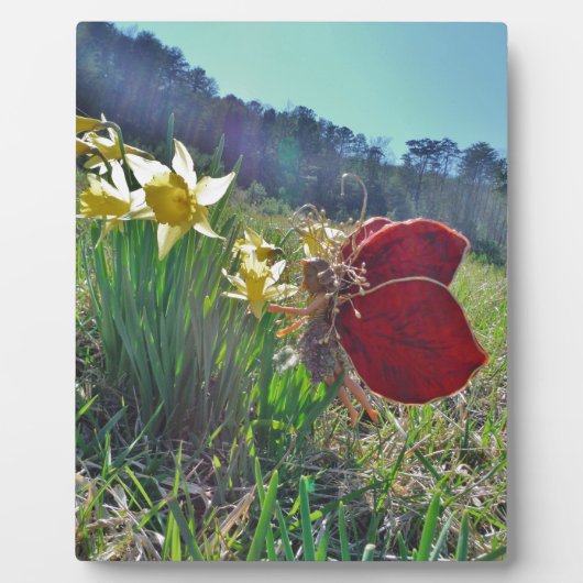 妖精と黄色の花 フォトプラーク (正面)