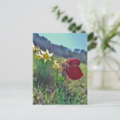 妖精と黄色の花 ポストカード (スタンド正面)