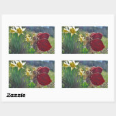 妖精と黄色の花 長方形シール (シート)