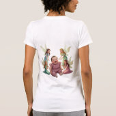 妖精に囲まれた可愛い天使の赤ちゃん 女性用Tシャツ Tシャツ (裏面)