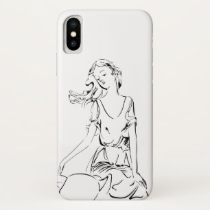 妖精に座って… iPhone X ケース